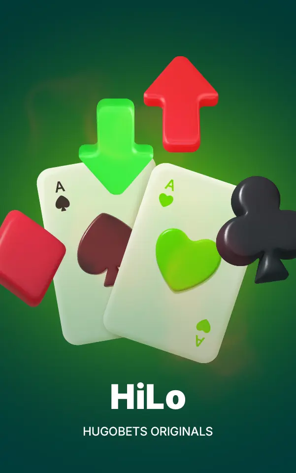 Interface du jeu Hilo sur la plateforme Hugobets, montrant les cartes et les options de pari